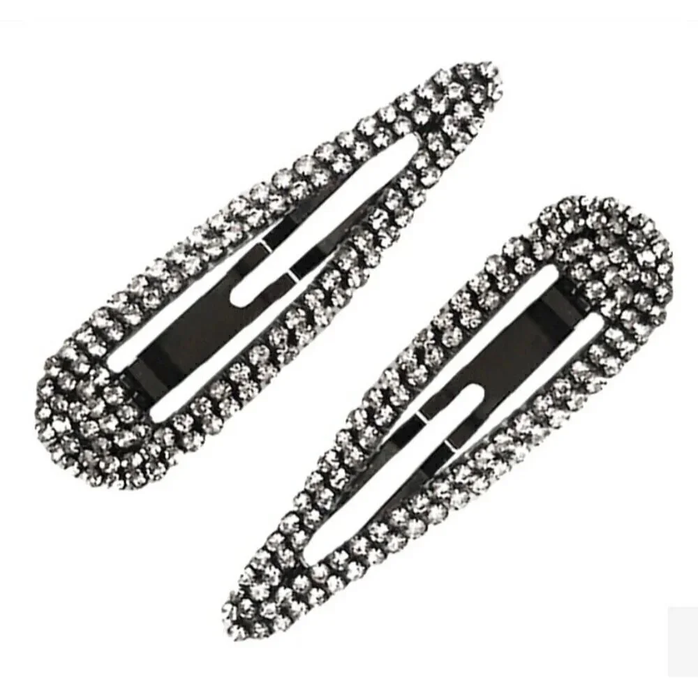 New Kitsch X Justine Marjan Rhinestone Barrettes Set of 2